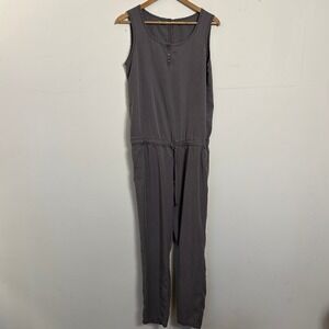 Street One Jumpsuit Charcoal Grey Lyocell Sleeveless Drawstring Size 38 S/M
